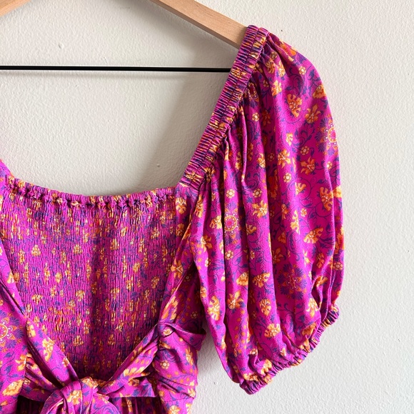 Spell & The Gypsy Madame Peacock Sweetheart Mini Dress | Boysenberry | Size Smal - Picture 12 of 16